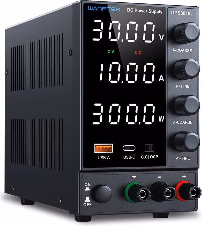 Alimentatore da laboratorio DC - DPS3010U, 30V, 10A - Regolabile da 0 a 30V e da 0 a 10A - Strumento da banco - Uscita singola - 201–300W - 50/60 Hz