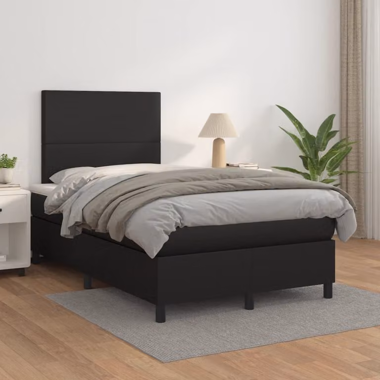 Maison Exclusive - Giroletto a Molle con Materasso Nero 120x200 cm in Pelle finta