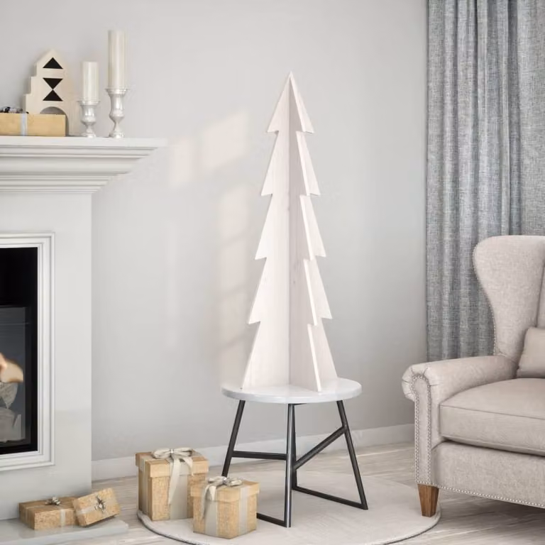 Maison Exclusive - Albero di Natale da decorare Bianco 112 cm Legno massello di pino