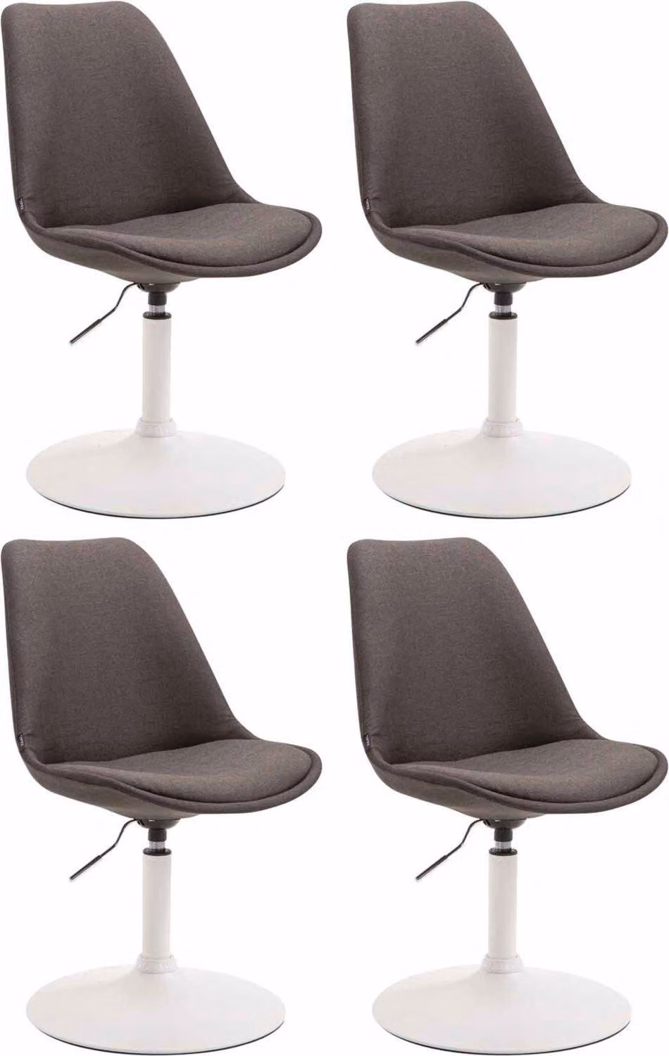 set di 4 sedie da pranzo - sedie da cucina - design moderno, seduta confortevole | colore: grigio scuro, colore base: bianco