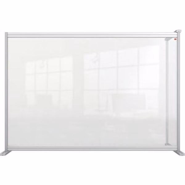 Divisorio per scrivania allungabile Premium Plus telaio in alluminio acrilico 1400x1000mm trasparente