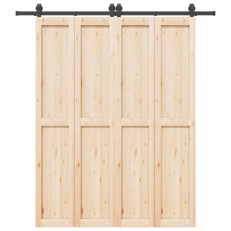 vidaXL Kit di Binari per Porte Scorrevoli in Acciaio Nero Opaco