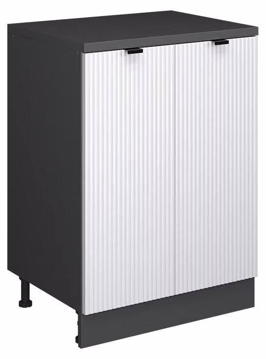 Mobile cucina sottotetto Vicco R-Line Ondulazione bianca 60 cm senza inclinazione con 2 ante, Model 61753