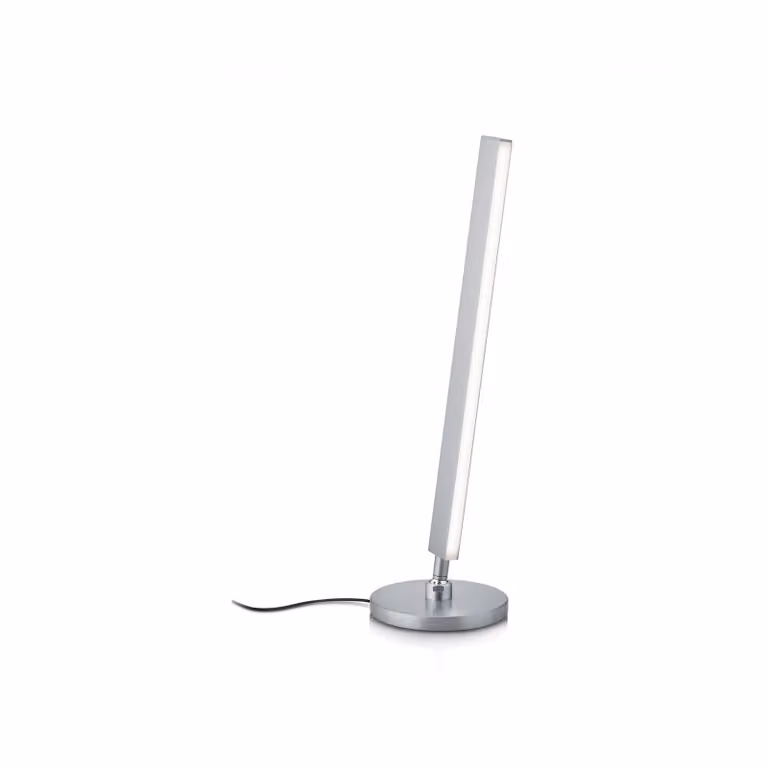 Knapstein Lampada da tavolo a LED Kosma, dimmerabile, Alluminio / Grigio / Zincato, Soggiorno / Sala da pranzo, Ottone, Moderno, Lampada da tavolo LED