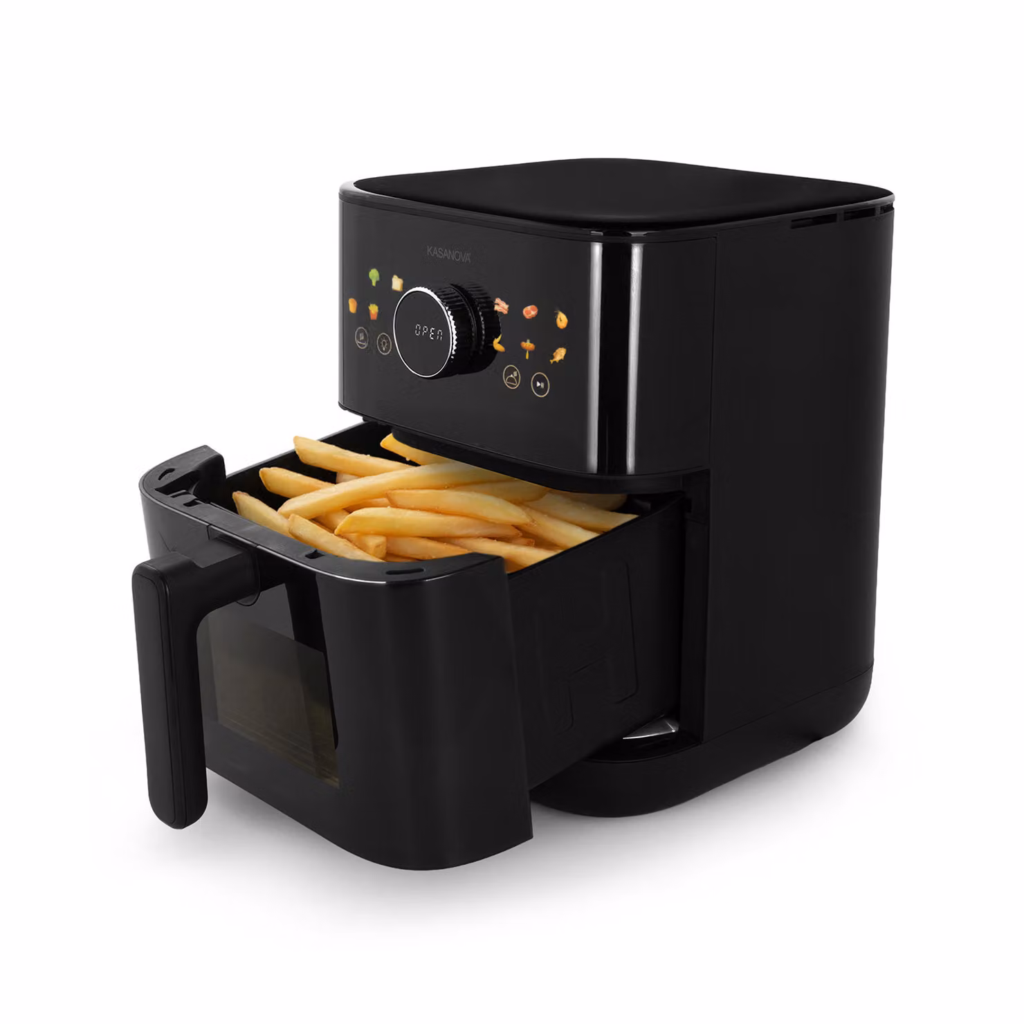 Friggitrice ad aria KASANOVA da 6 L nera con display digitale e spegnimento automatico, 1450 W – 2