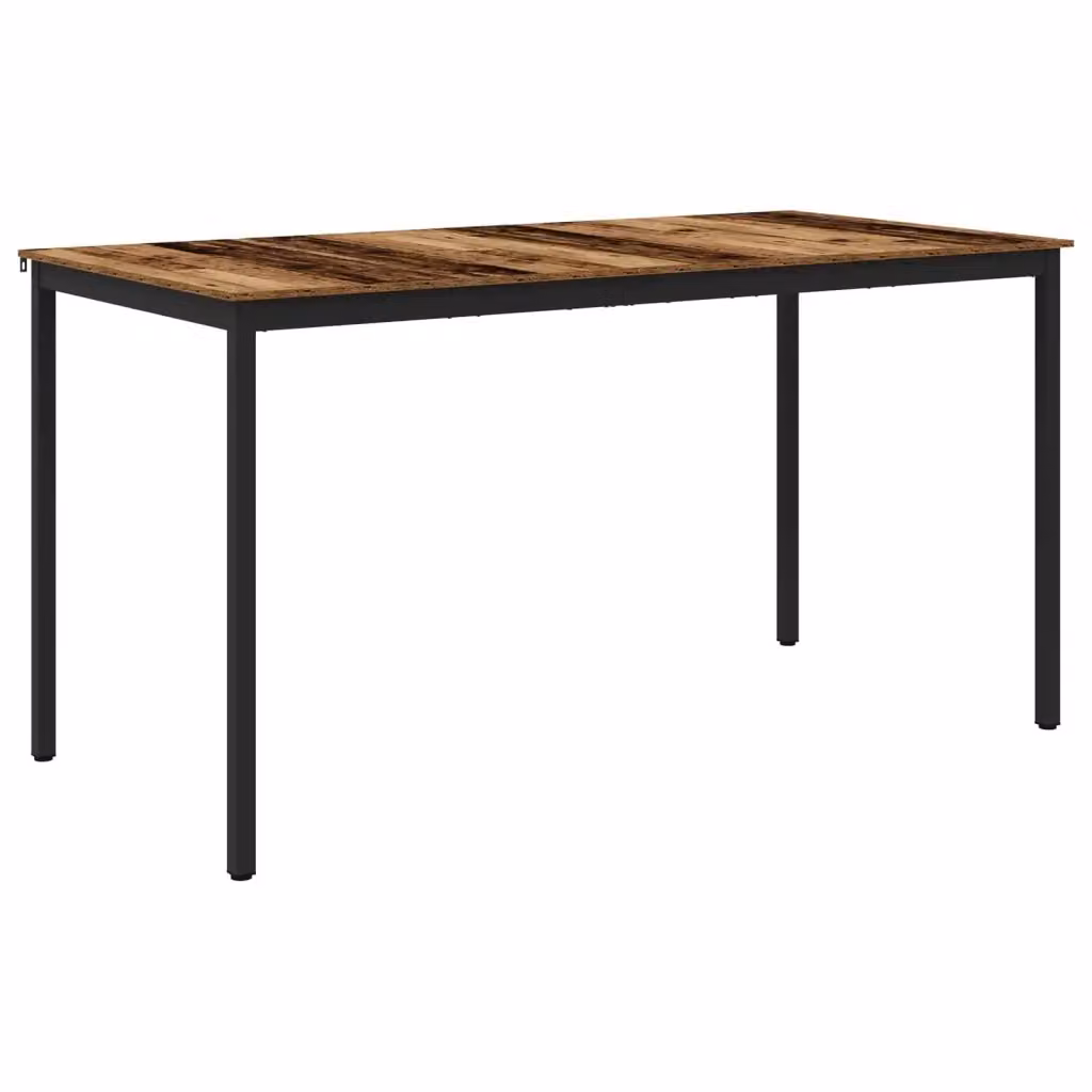 Tavolo da pranzo rettangolare moderno vidaXL in legno e metallo, nero e marrone – 2