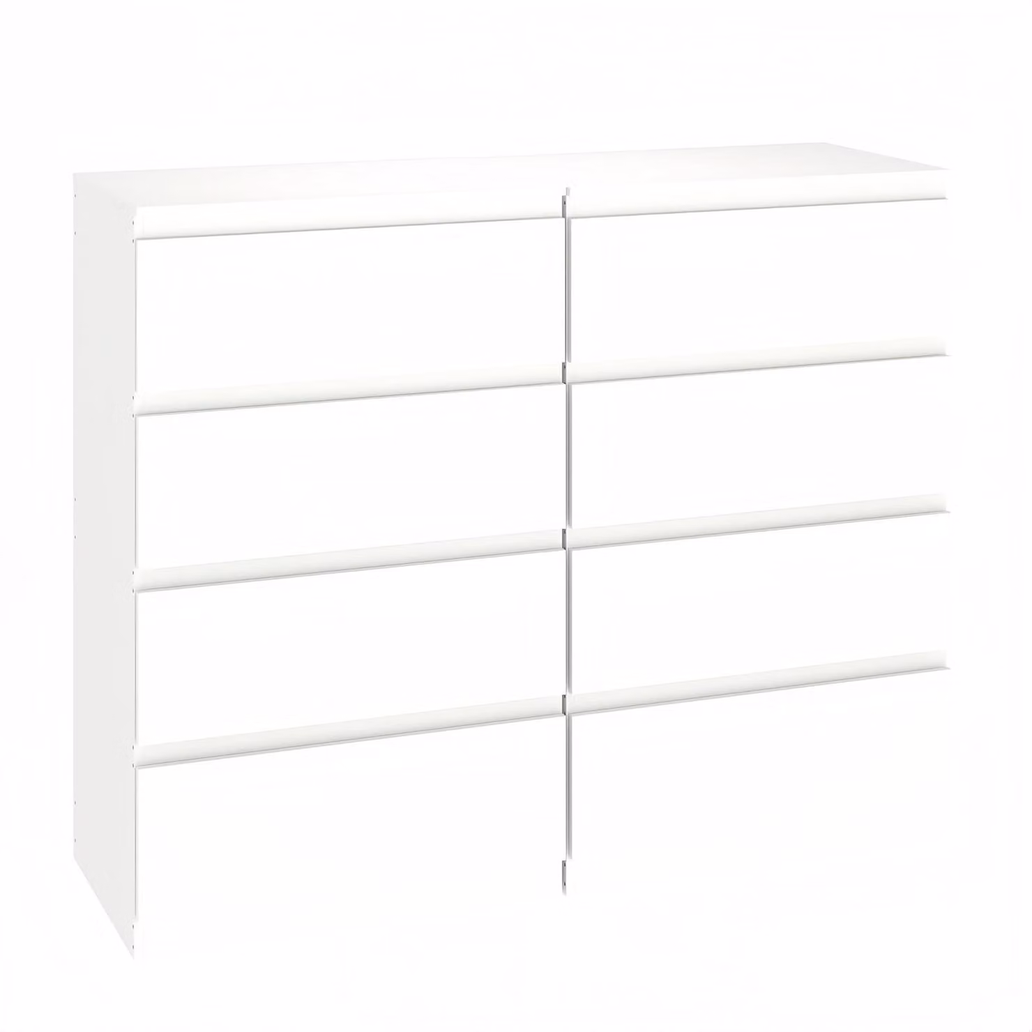 Comodino con 4 cassetti, set da 2, bianco, MDF, 60 x 40 x 98 cm