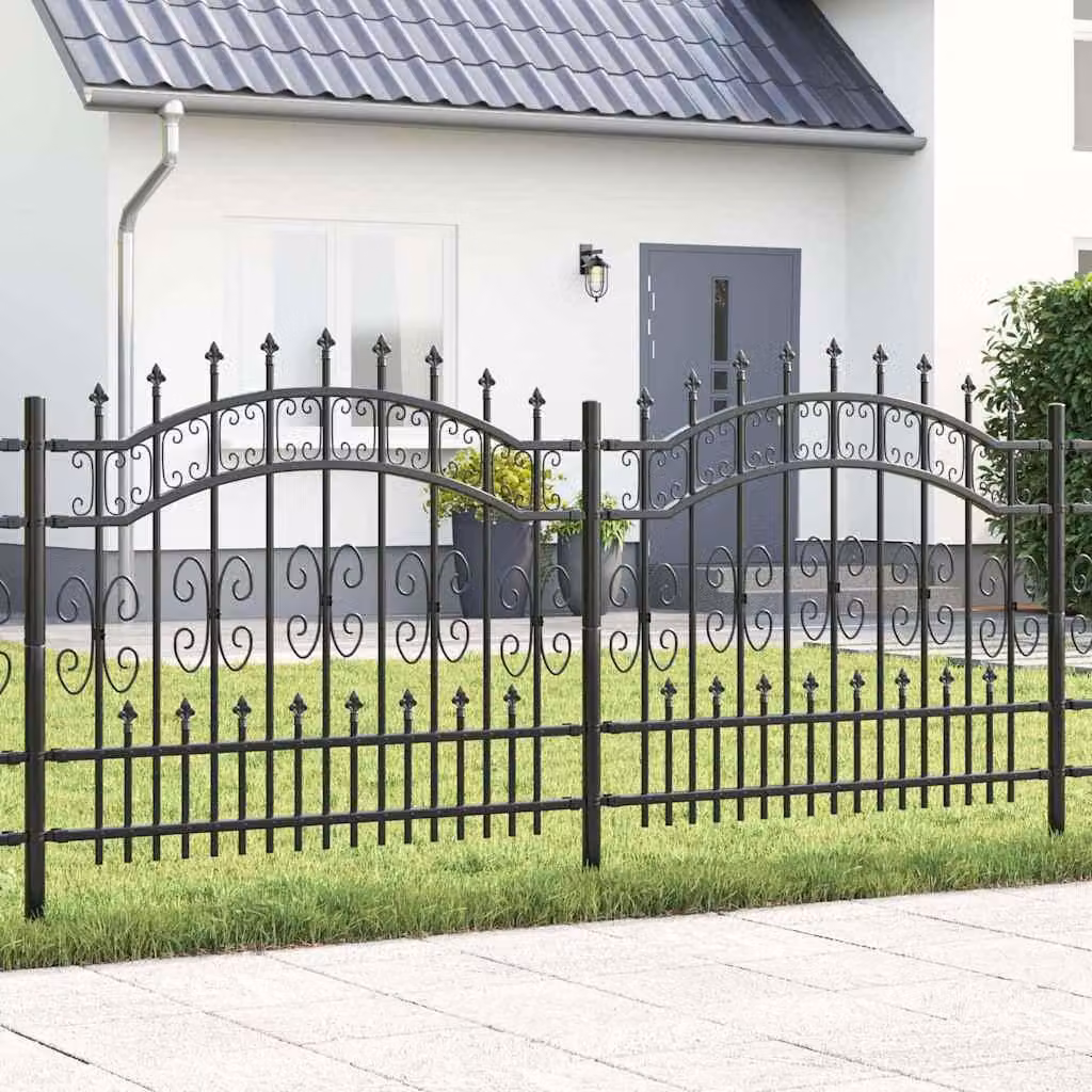 Maison Exclusive - Recinzione per giardino KAMPEN, 240 x 140 cm, acciaio grigio con rivestimento a polvere