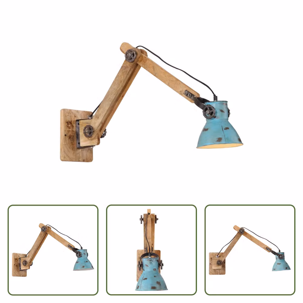 The Living Store Lampada da parete 25 W Blu 96x15x20 cm E27