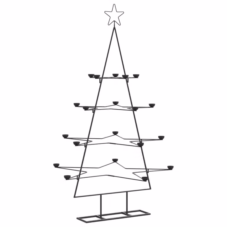 Albero di Natale in metallo per decorazioni nero 140 cm