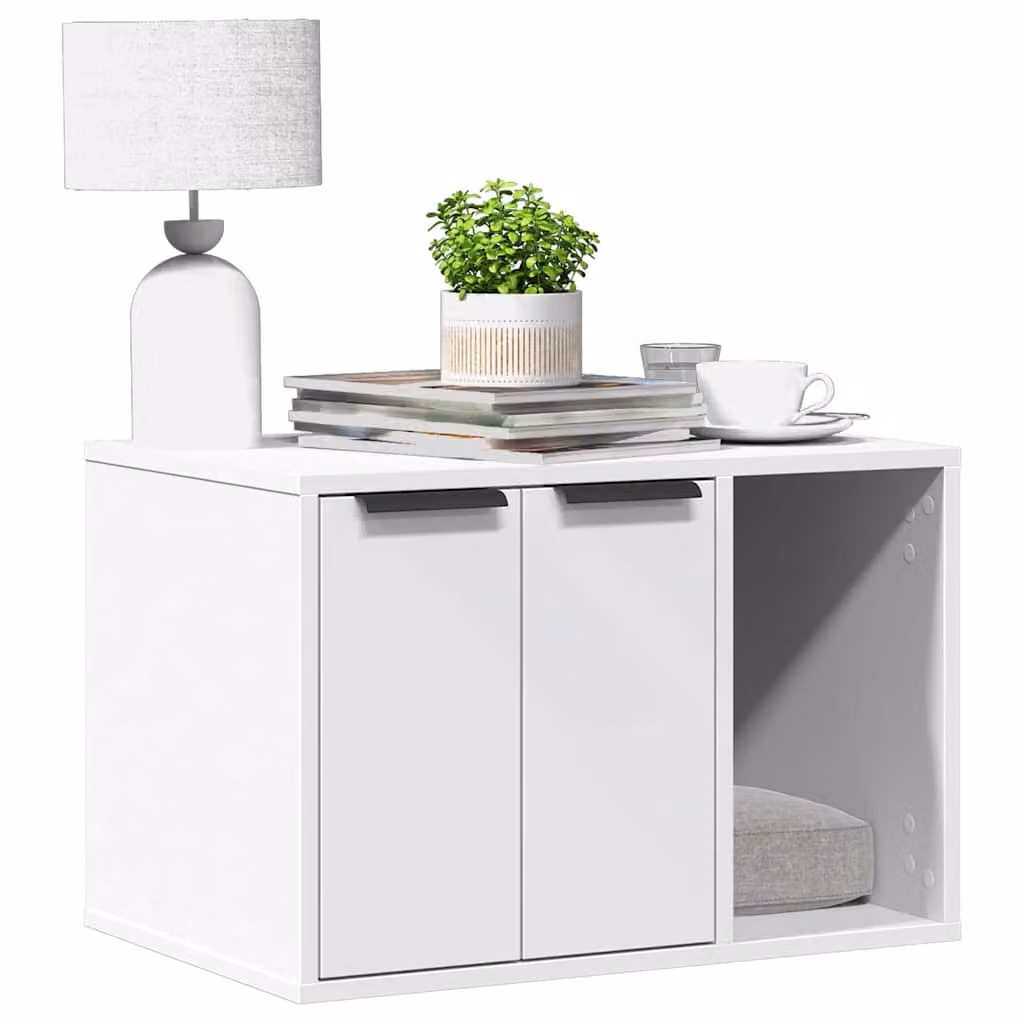 Recinto per lettiera per gatti vidaXL Bianco L 60 cm x P 40 cm x H 40 cm in MDF