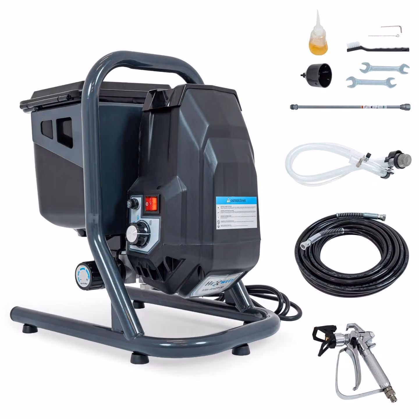 Spruzzatore a pressione senza aria HEXWELT HW-AMZP-10, 700 W, 200 bar, 1,2 l/min, per vernici