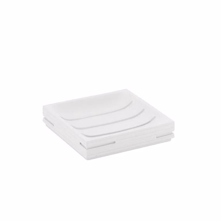 Portasapone d'appoggio in resina QU11 Gedy serie QUADROTTO Bianco