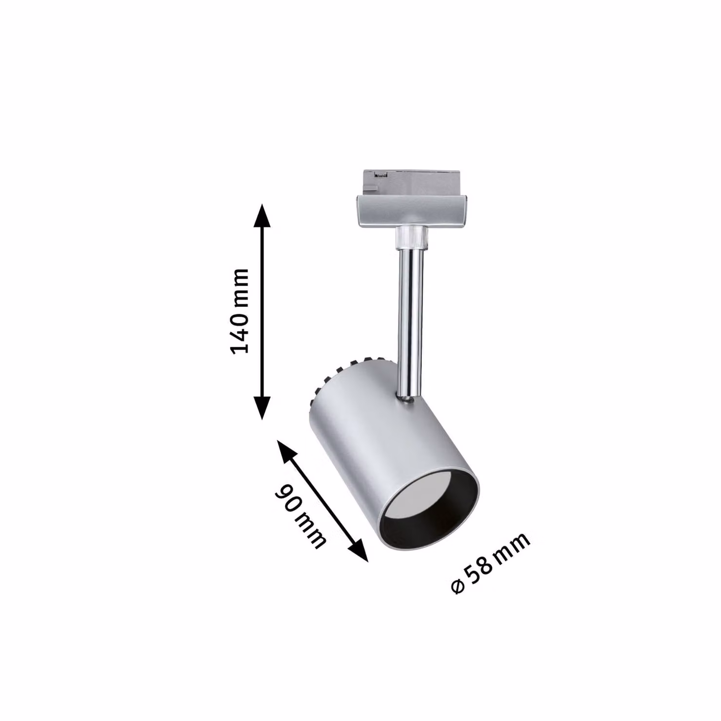 Paulmann URail Shine faretto LED cromo, Alluminio / Grigio / Zincato, Soggiorno / Sala da pranzo, Metallo, Moderno