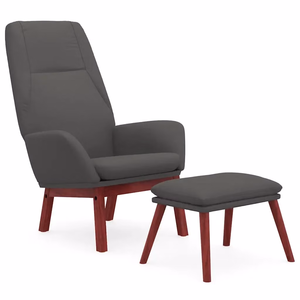 Poltrona Relax con Poggiapiedi Grigio Chiaro in Tessuto e Struttura in Metallo 879305 – 2
