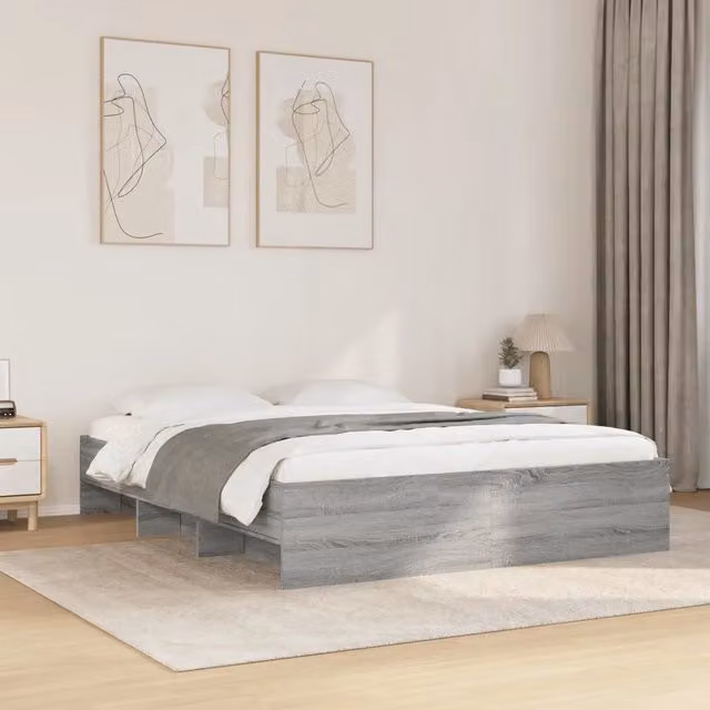 Giroletto vidaXL Grigio con Scomparti Laterali in Legno e Tessuto L/P/H: 200 x 160 x 35 cm – 1