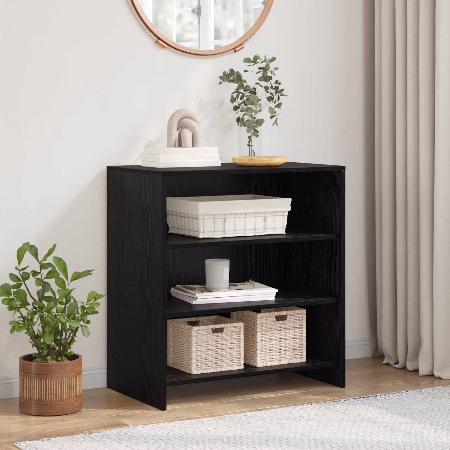 Credenza moderna vidaXL in legno MDF nero L 70 cm x P 41 cm x H 75 cm