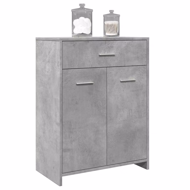 Mobile da bagno moderno vidaXL in legno tecnico grigio cemento L 60 x P 33 x H 80 cm