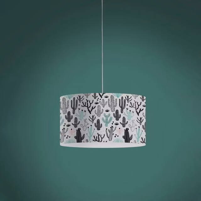Lampadario Moderno Decolight Polilux Linea Zero Multicolore con Design a Cilindro in Plastica e Tessuto