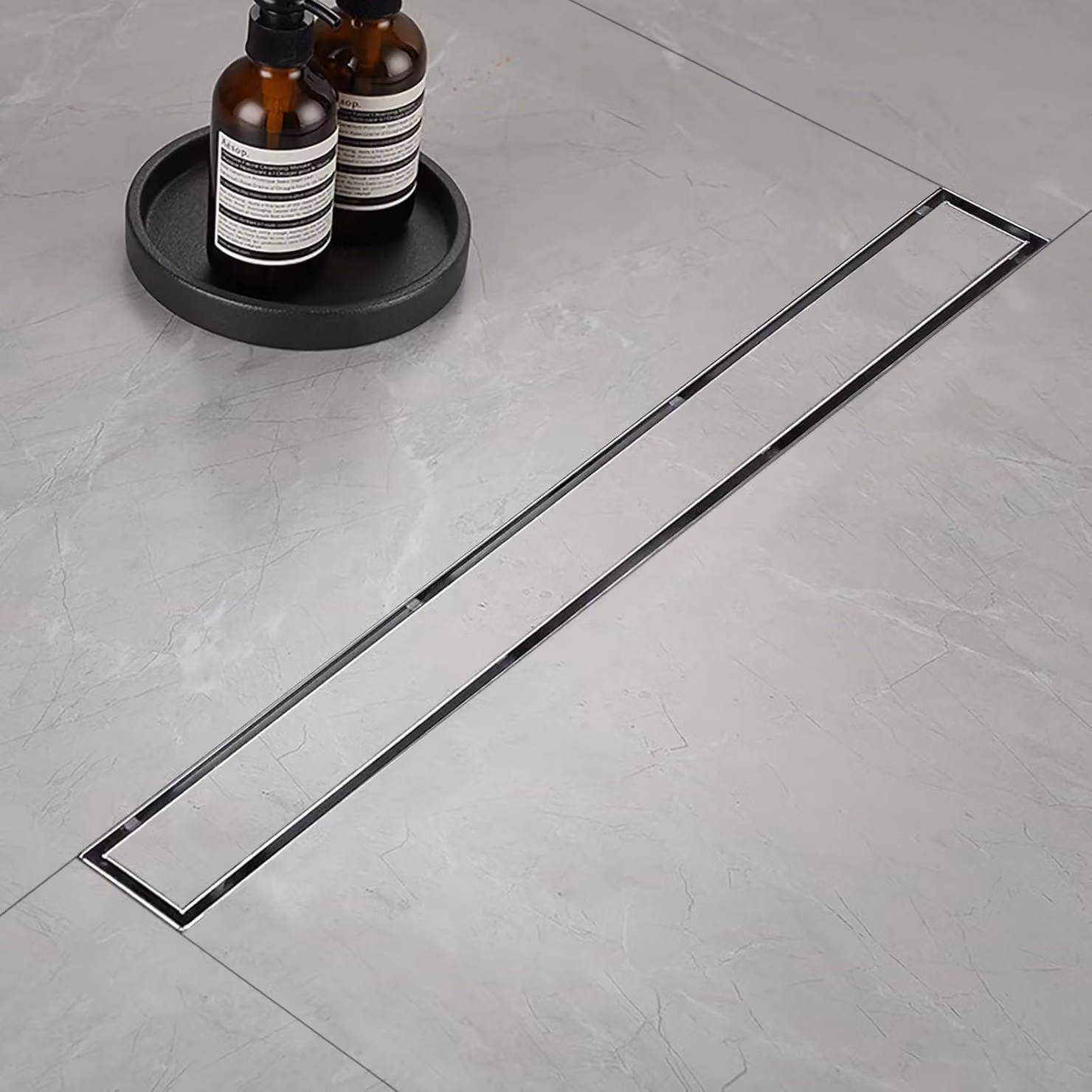 Piatto doccia italiano - canale doccia 2 in 1 - 70 cm - acciaio inox