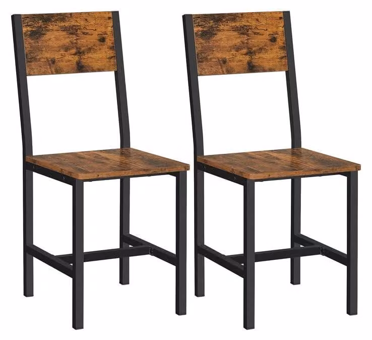 Tavolino con cassetti – Stile industriale – Pannello di particelle e acciaio – Colore marrone e nero – Dimensioni: 100 x 55 x 45 cm