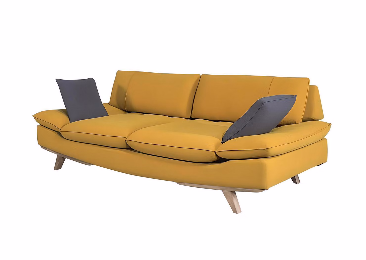 Gelber Dreisitzer Wohnzimmer 3-Sitzer Sofa Stilvolle Polster Couch