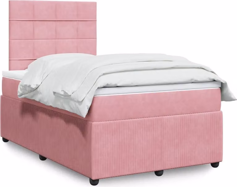 Maison Exclusive - Letto boxspring con materasso Rosa 120x190 cm Velluto