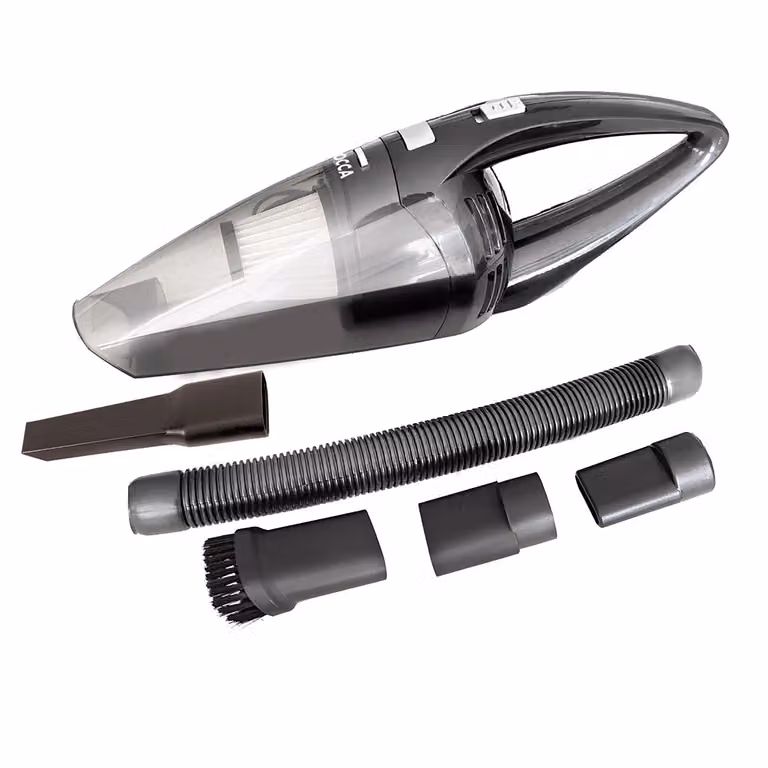 JOCCA Aspirapolvere Portatile per Auto 12V 100W con Filtro HEPA Lavabile, Nero