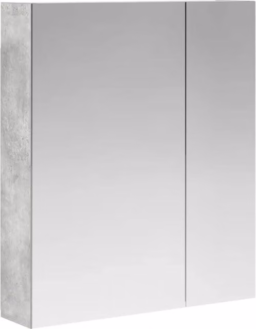 Mobiletto da bagno sospeso con ante a battente e ripiani interni Design In, Grigio, L: 60 cm, H: 70 cm, P: 14,5 cm