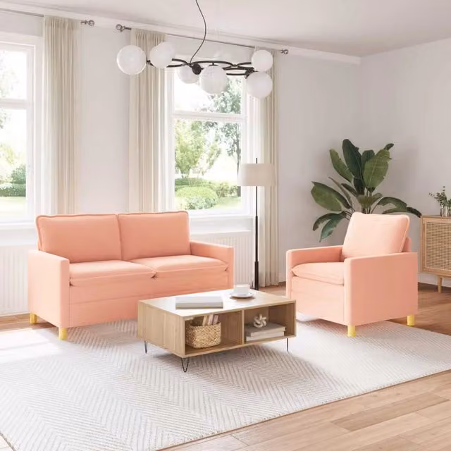 Set di divani 2 pz Rosa Tessuto 3417079