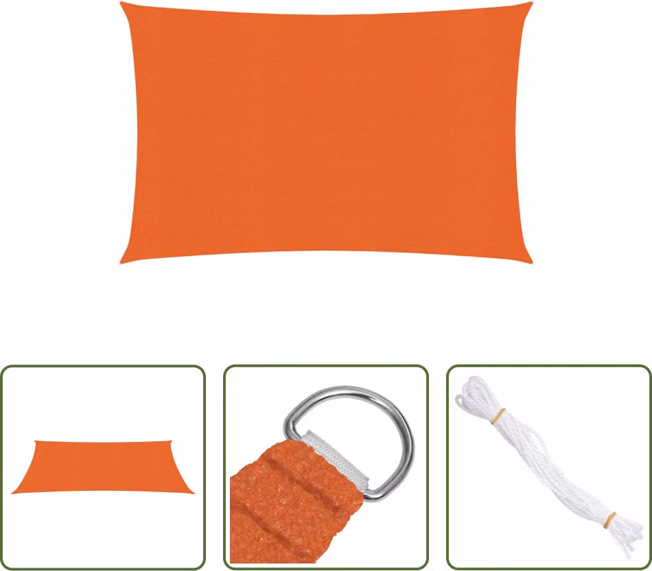 The Living Store Tenda da sole 160 g/m² Arancione 2x3 m HDPE