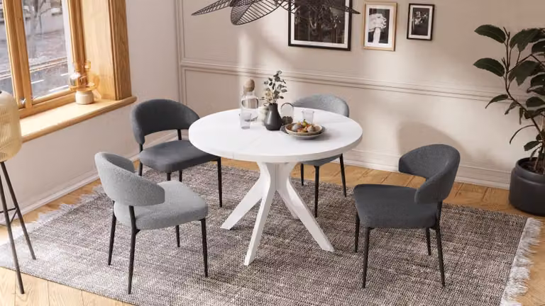 Tavolo da pranzo di design Renzo allungabile da 110 a 180 cm tavolo da pranzo rotondo