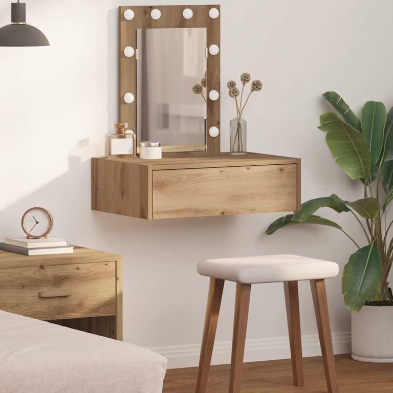 vidaXL Tavolo da Trucco Moderno in Legno Marrone L: 60 cm, P: 40 cm, H: 70 cm