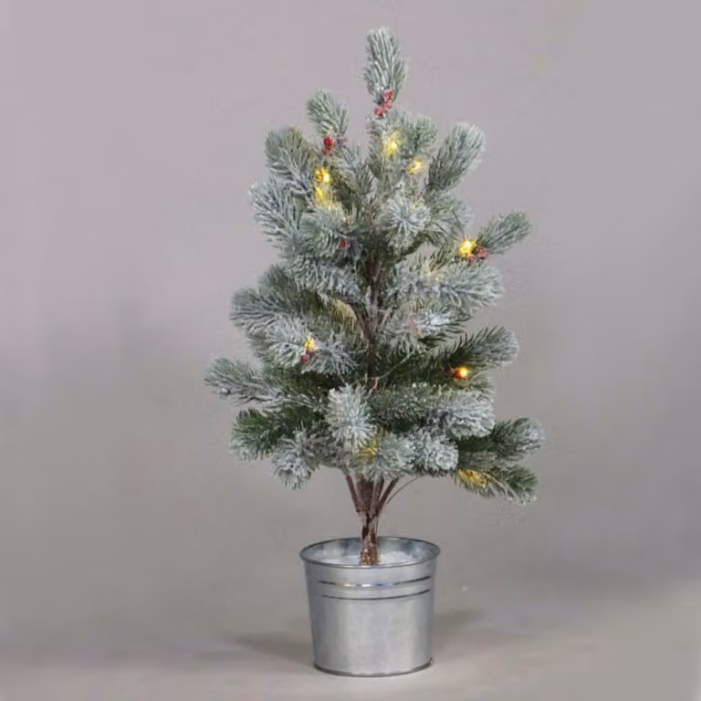ACA Lighting Snow Pine 28 WW LED IP20 3xAA 55cm diametro 12,5cm X1028114