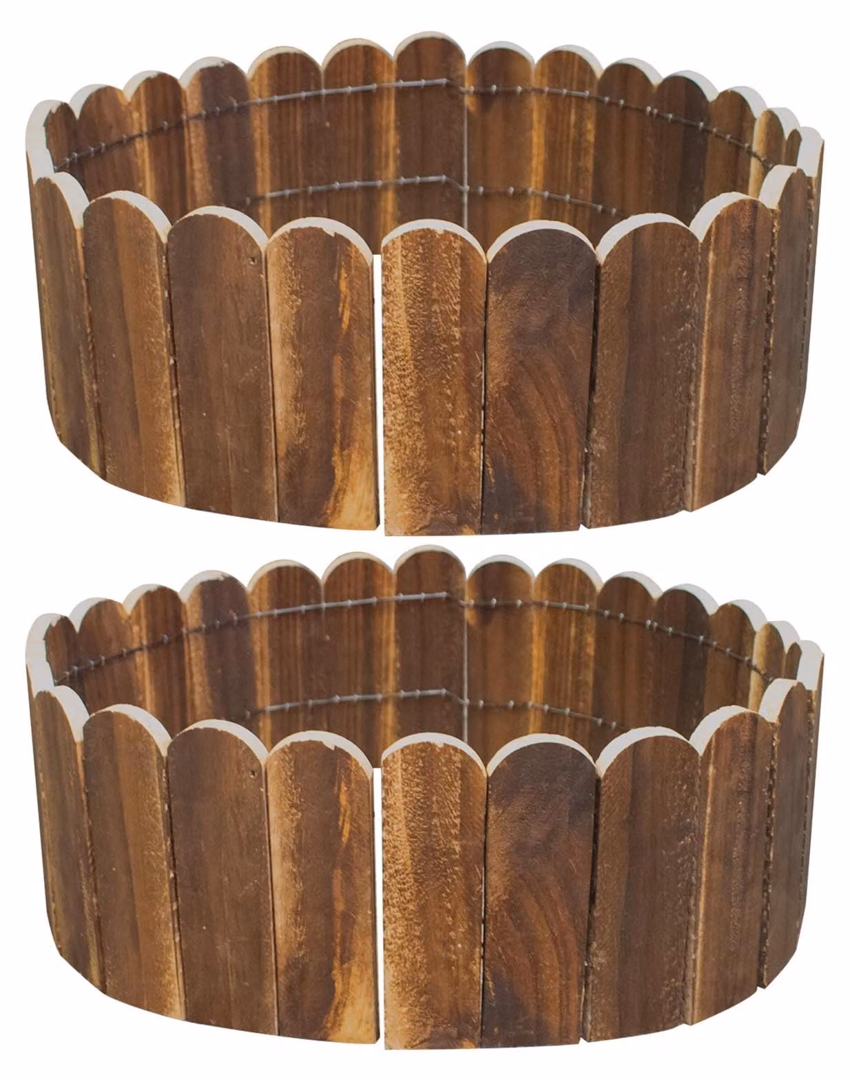 Recinzione da giardino in legno, 120 x 15 cm, ideale per bordure di aiuole