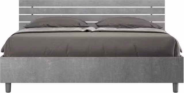 Letto Matrimoniale 160x190 cm testata dritta con doghe Ankel - Senza rete,Grigio