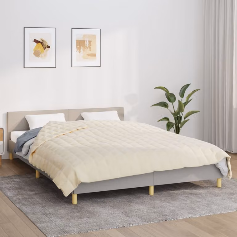 Coperta Ponderata vidaXL in Microfibra Beige, L 200 cm x P 230 cm, 13 kg