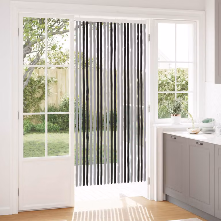 Tenda per insetti in chenille vidaXL Grigio e Nero 90 x 200 cm