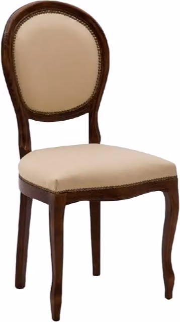 Set di 2 sedie classiche Mobili 2G in legno di faggio con imbottitura in ecopelle beige L/P/H: 50 x 47 x 100 cm