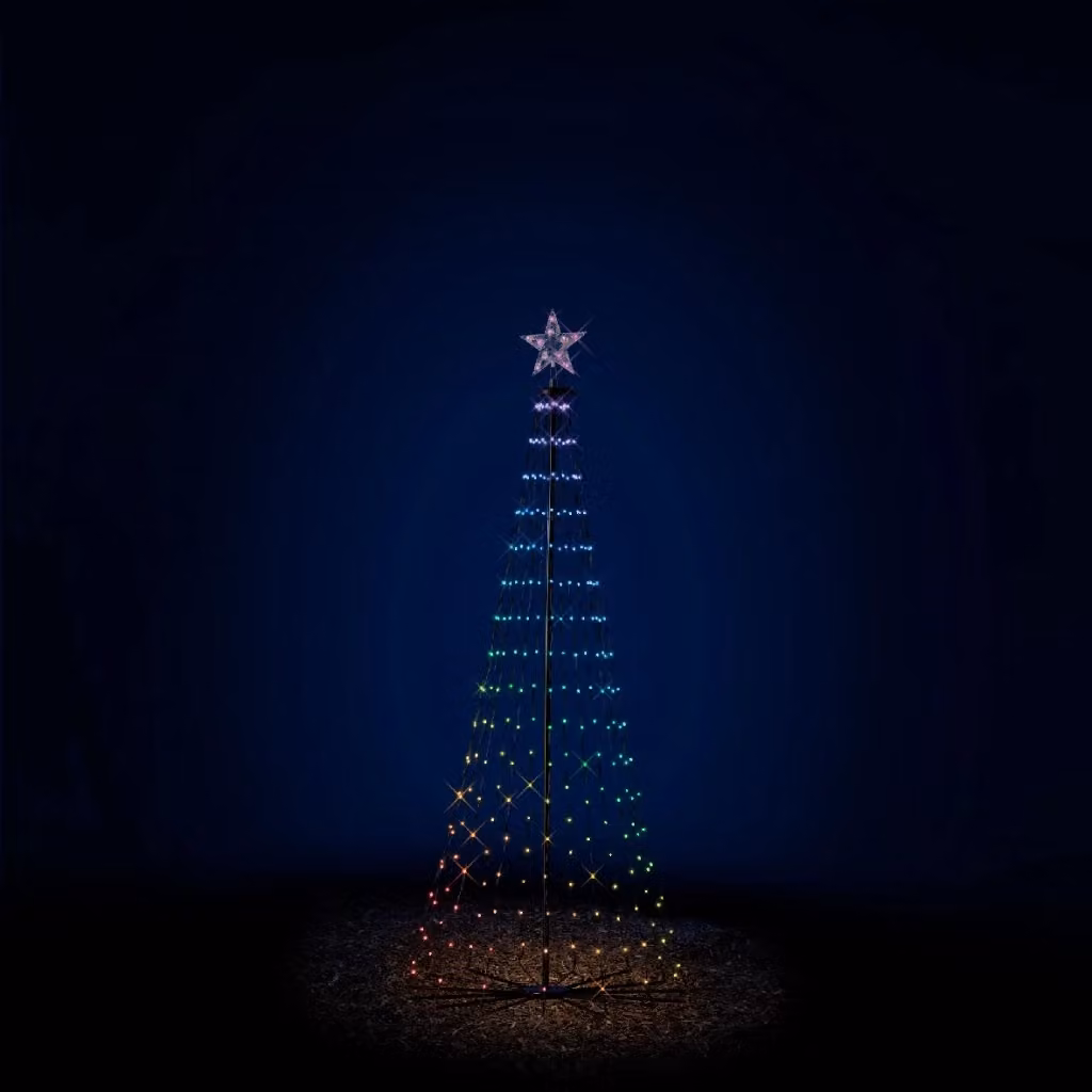 Albero da esterno con luci LED danzanti 3D multicolore IPERBRIKO H 180 cm x L 80 cm – 2