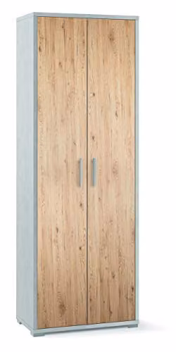 Sarmog Armadio Multiuso Alto Due Ante Bianco Rovere 71x41x h199 cm