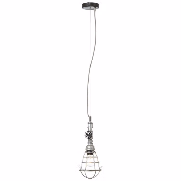 Brilliant Pipe, lampada a sospensione, 1 luce, zinco anticato