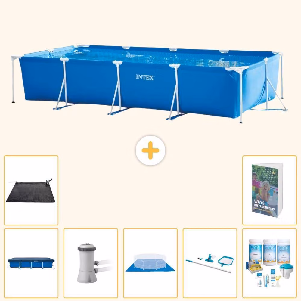 Piscina fuori terra rettangolare - 450x220x84 cm - 8 elementi - Modello S21128