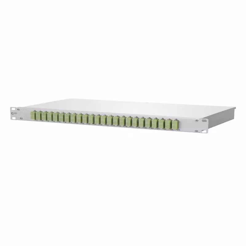 Metz Connect OpDAT fix pannello di giunzione 24xSC-D (verde chiaro), OM5, grigio 150258BM24-E
