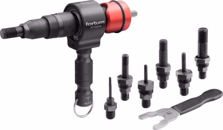 Adattatore per rivetti con impugnatura a T, per dadi per rivetti M3-M12, Fortum