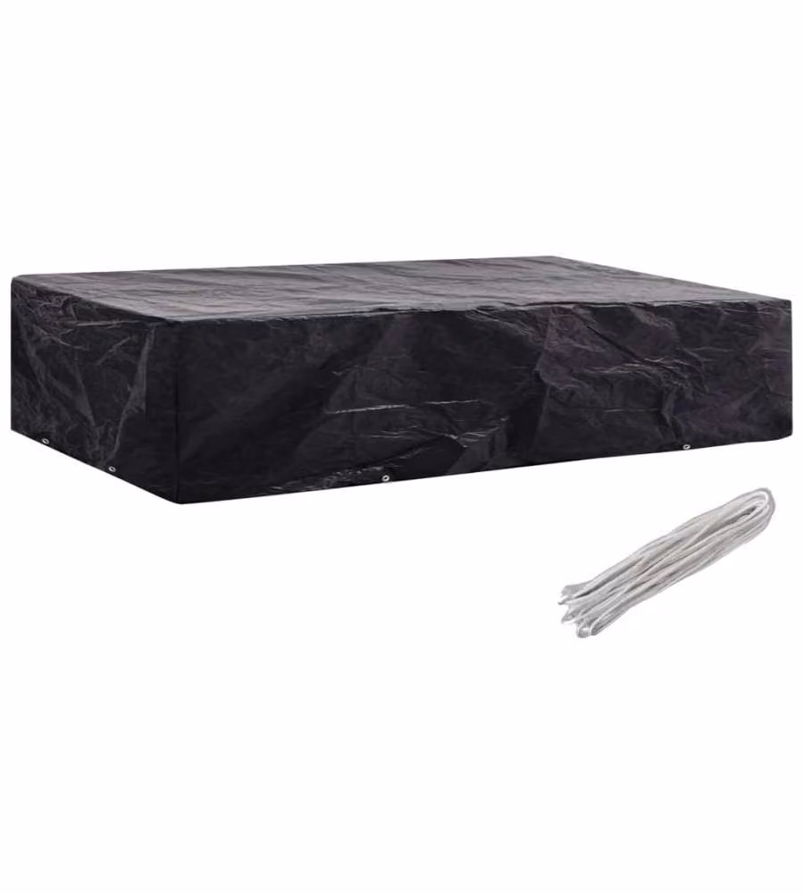 Copertura per Lettino Prendisole vidaXL con 8 Occhielli, Colore Nero, L/P/H: 218 x 77 x 55 cm – 2