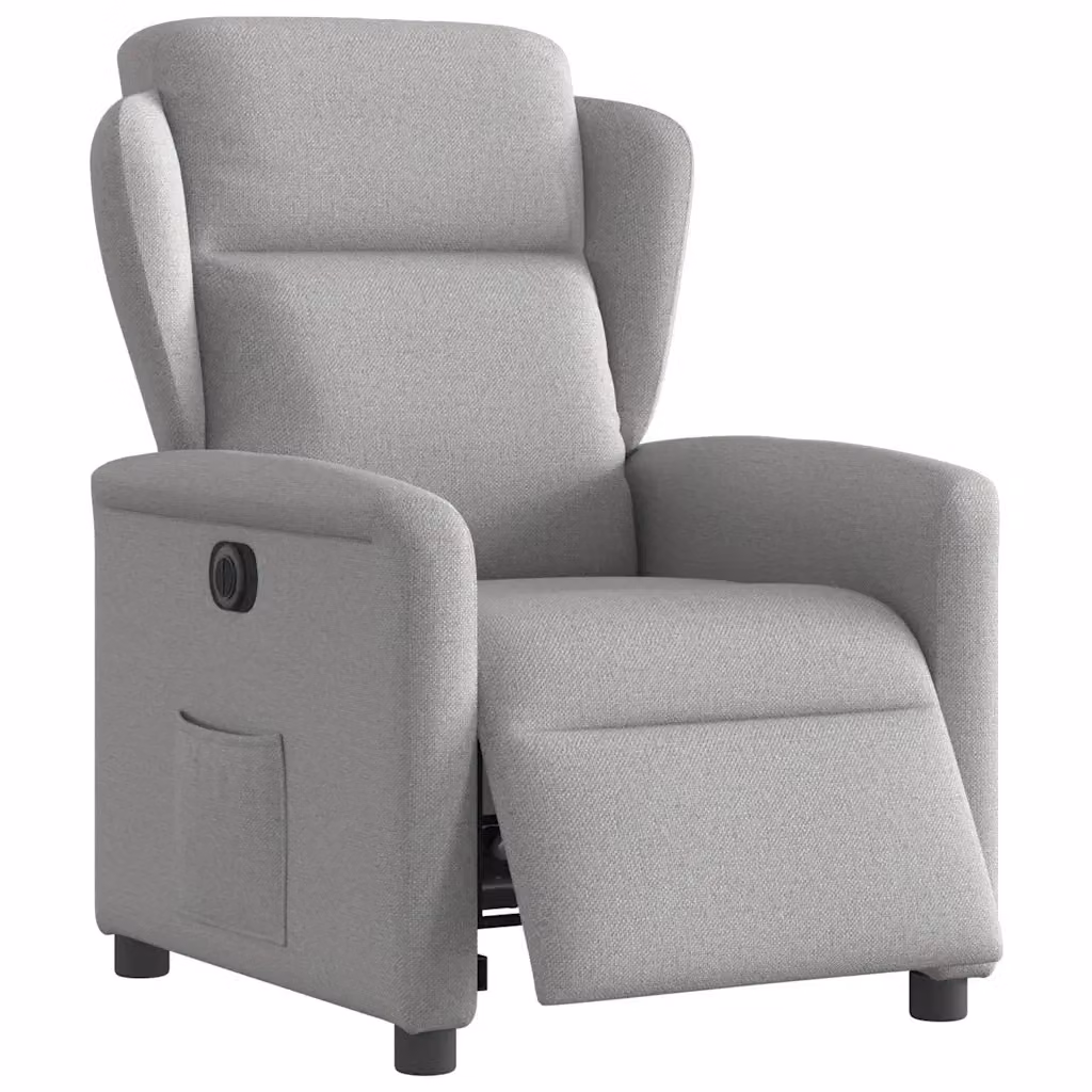 Poltrona Reclinabile Elettrica vidaXL in Tessuto Grigio con Braccioli e Funzione Auto-Return per il tuo Relax in Soggiorno – 2