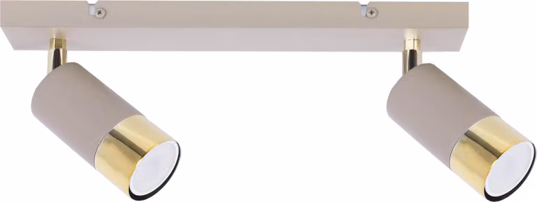 Faretto da soffitto Hugo cashmere-oro a 2 luci GU10 – elegante faretto per soggiorno o corridoio