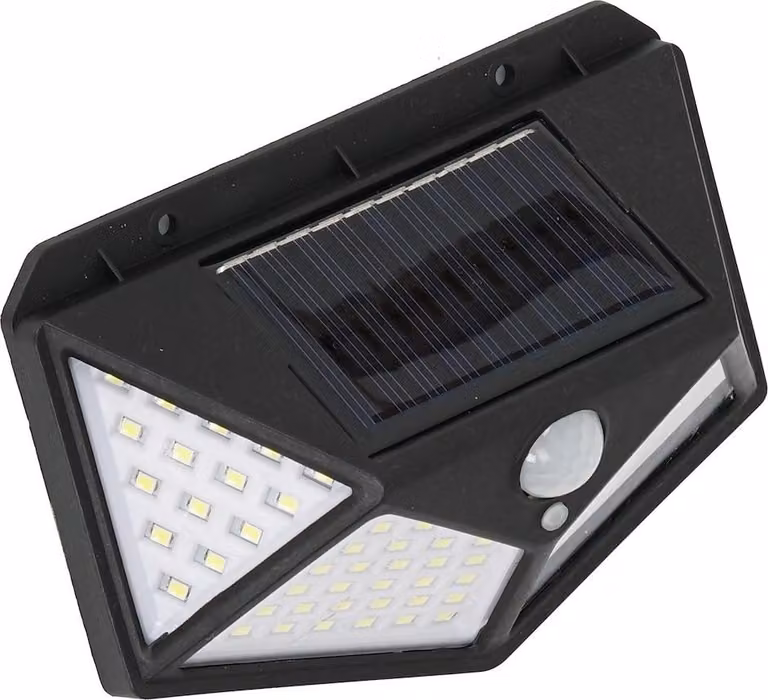 Lampada da parete solare con sensore di movimento a LED 3W colore neutro nero IP44 BATMAN Eco-Light
