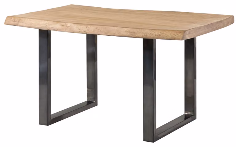 MASSIVMOEBEL24 | FREEFORM 5 tavolo da pranzo in legno di mango - verniciato beige / gambe in ferro U antracite lucido 160x90